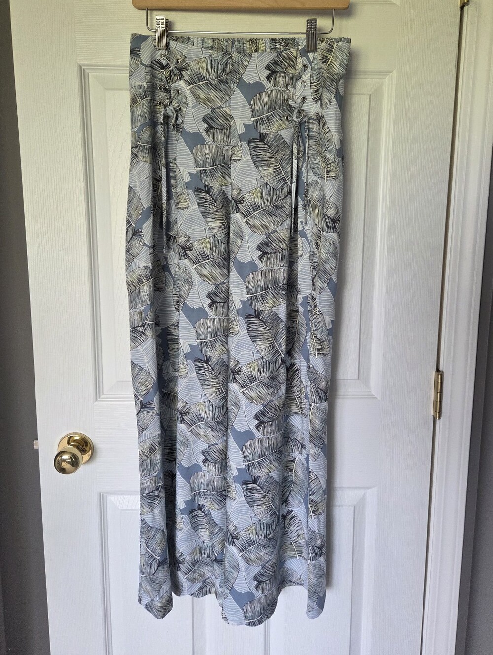 Wide Leg Palm Print Pant by Tribal Jean